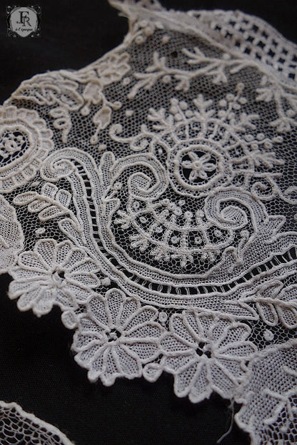 アンティークレース　dentelle antique ニードルブリュクセル　38cm 44cm .FR a l'epoque