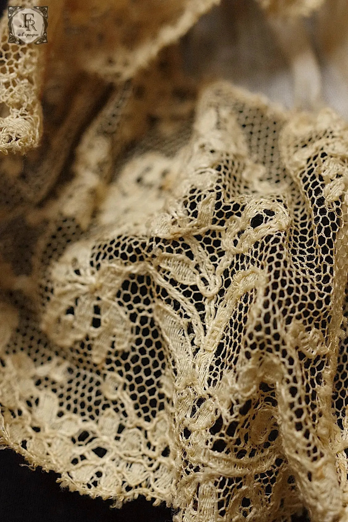 アンティークレース　dentelle antique lace プリーツレース　ジャボ .FR a l'epoque