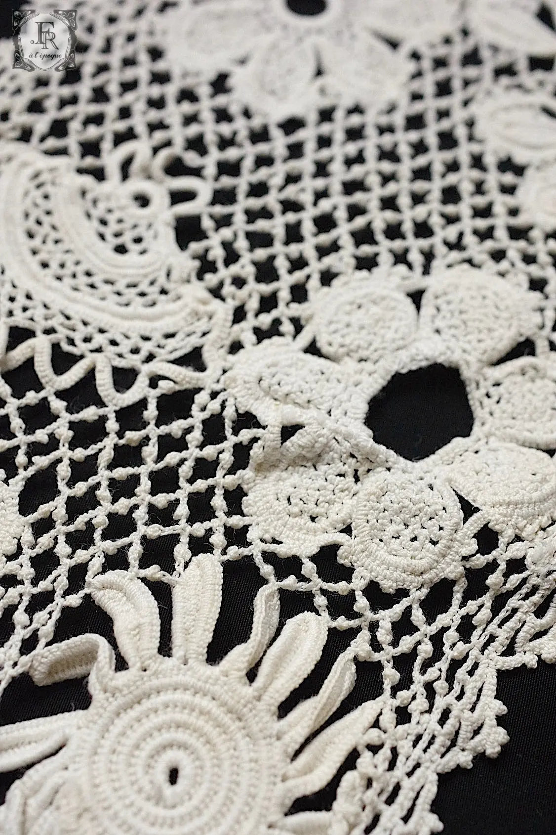 アンティークレース　dentelle antique lace　クロシェレース襟 .FR a l'epoque