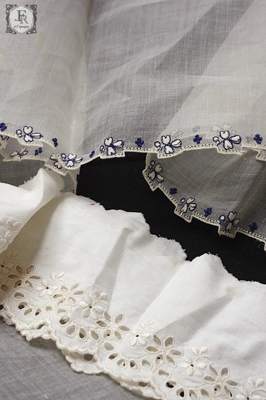 アンティークレース　dentelle antique lace　カットワーク、刺繍レース .FR a l'epoque