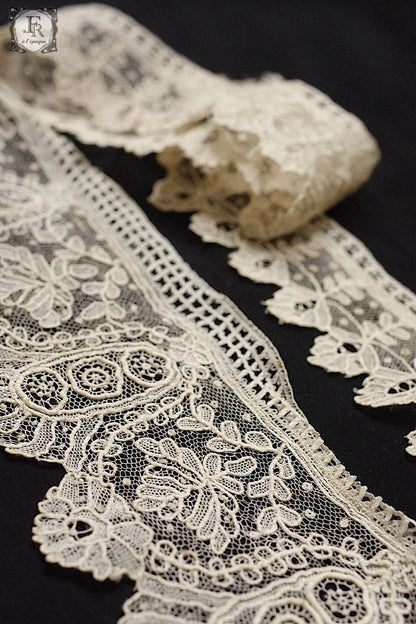 アンティークレース　dentelle antique lace　ブリュクセルレース２種 .FR a l'epoque