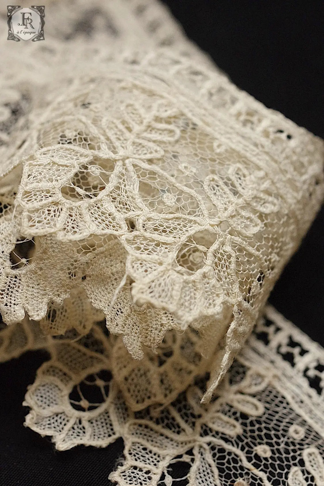 アンティークレース　dentelle antique lace　ブリュクセルレース２種 .FR a l'epoque