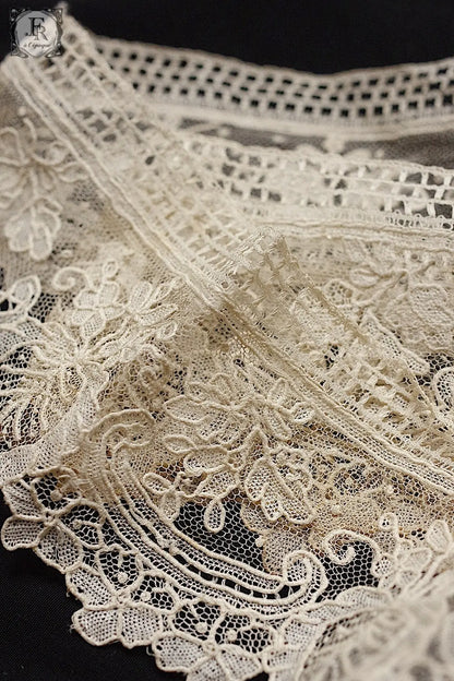 アンティークレース　dentelle antique lace　ブリュクセルレース 93cm .FR a l'epoque