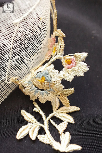 アンティークレース刺繍モチーフ dentelle antique par 3m .FR a l'epoque