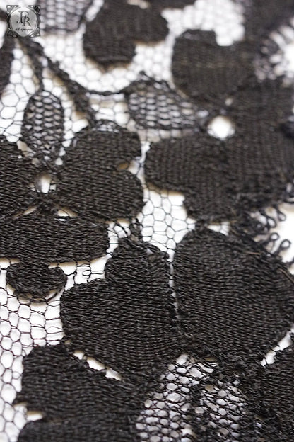 アンティークレース dentelle antique　黒レース　タイ .FR a l'epoque