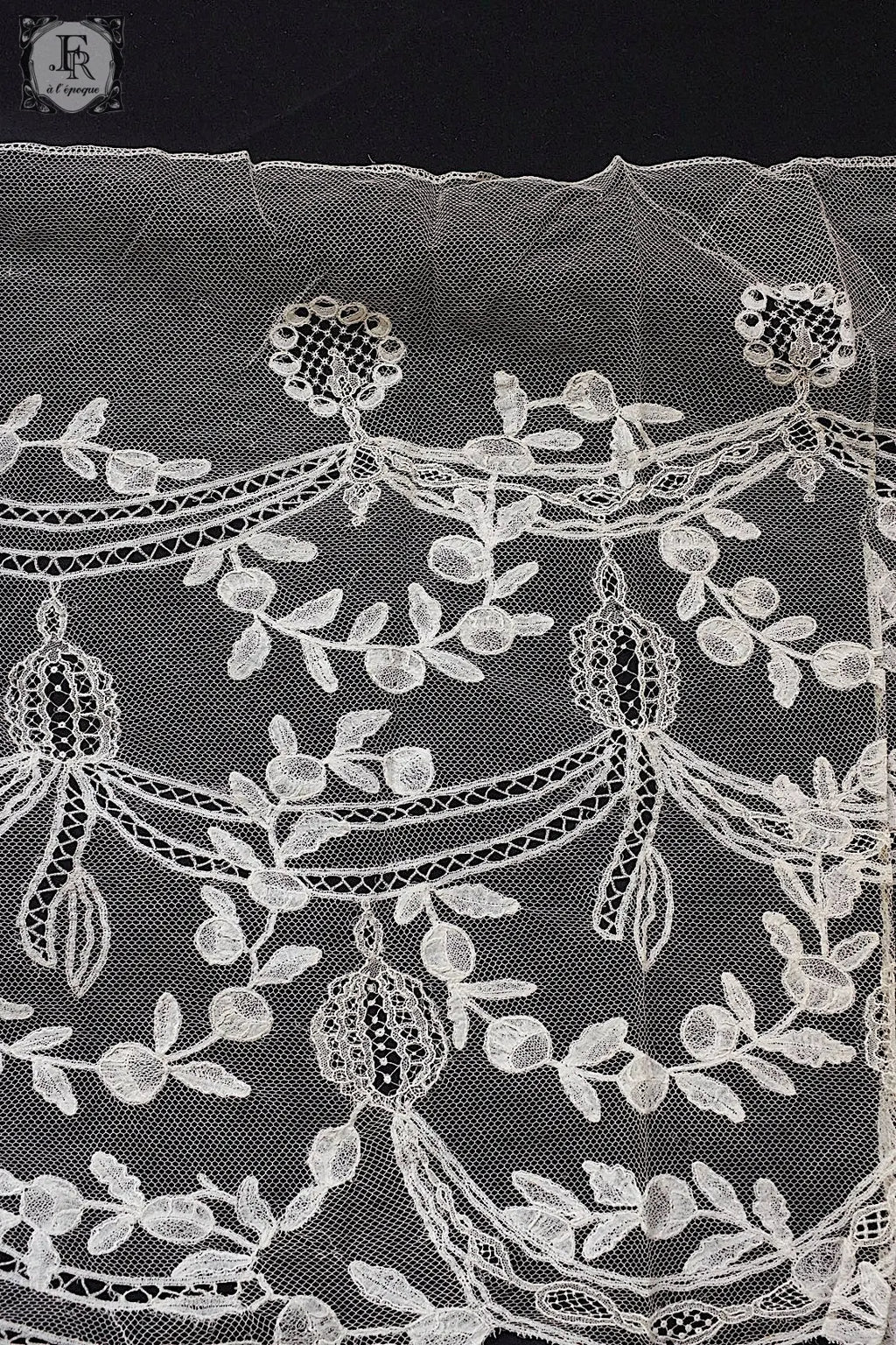 アンティークレース　dentelle antique　アプリカッションアングレテール　200cm .FR a l'epoque