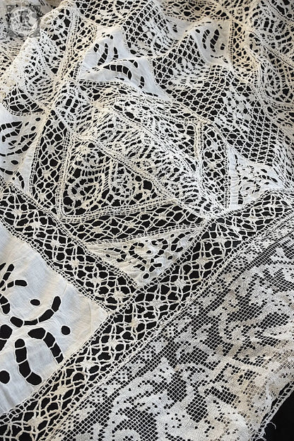 アンティークカーテン　linge de maison 特大 .FR a l'epoque