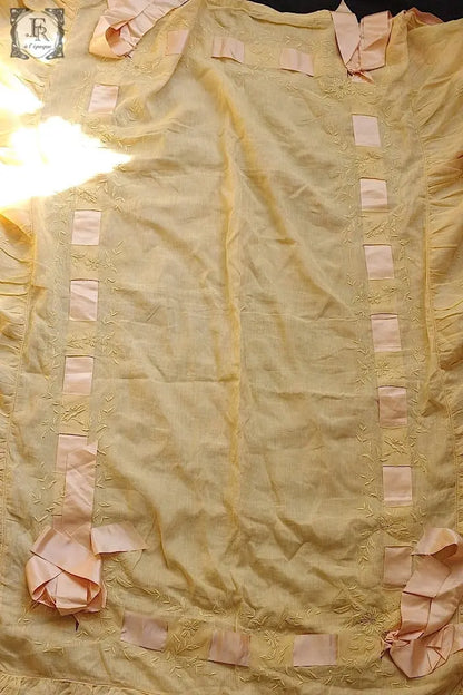 アンティークインテリアクロス　linge de maison antique ベッドカバーbebe用 .FR a l'epoque