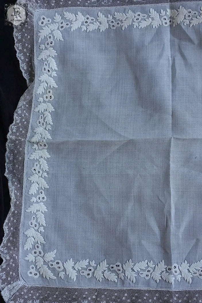 アンティークハンカチ　mouchoir antique  2枚セット　1 .FR a l'epoque