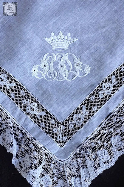 アンティークハンカチ　mouchoir antique 4 .FR a l'epoque