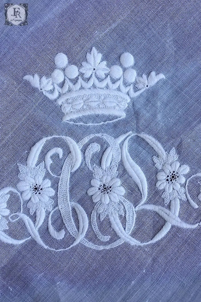 アンティークハンカチ　mouchoir antique 4 .FR a l'epoque