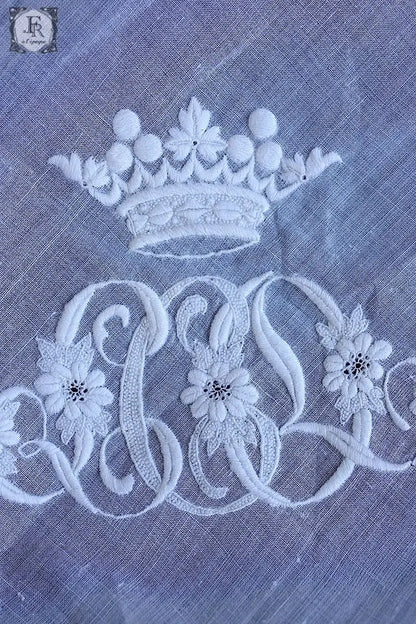 アンティークハンカチ　mouchoir antique 4 .FR a l'epoque