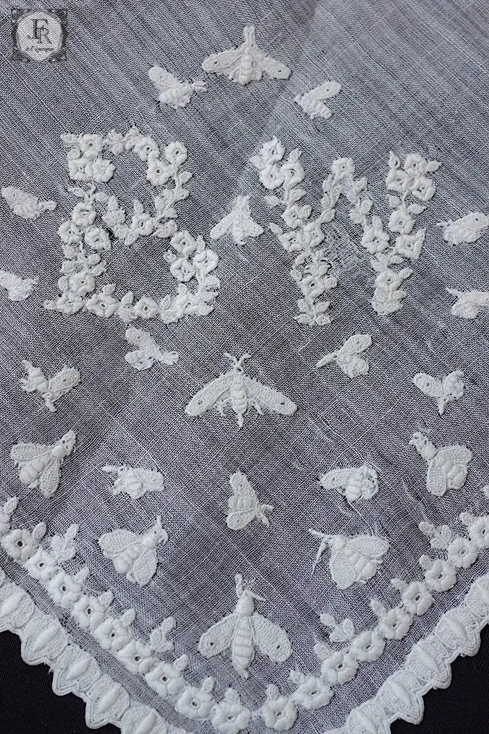 アンティークハンカチ　mouchoir antique ミツバチ .FR a l'epoque