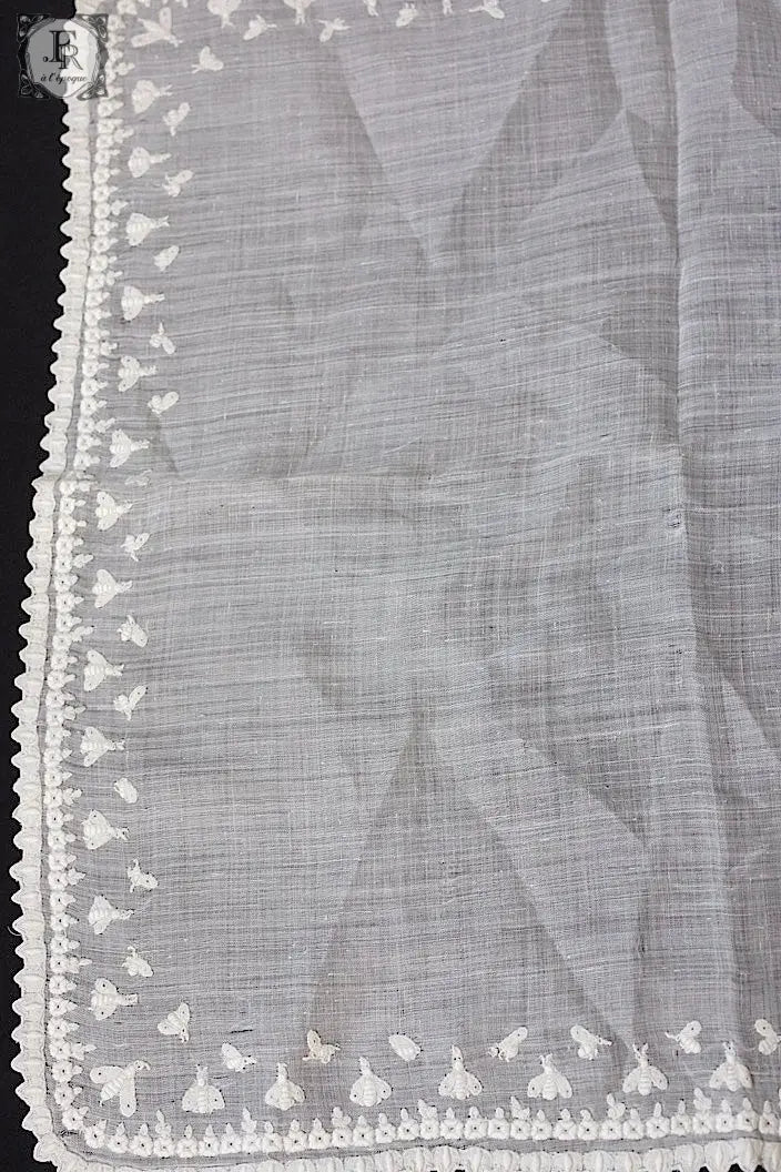 アンティークハンカチ　mouchoir antique ミツバチ .FR a l'epoque