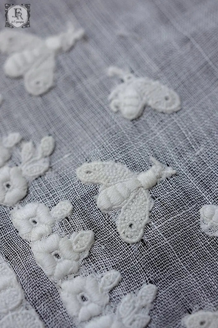 アンティークハンカチ　mouchoir antique ミツバチ .FR a l'epoque