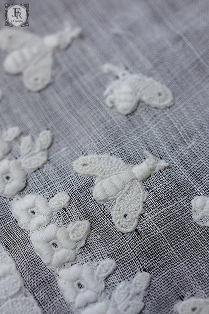 アンティークハンカチ　mouchoir antique ミツバチ .FR a l'epoque