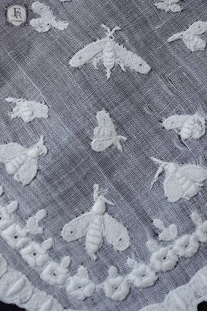 アンティークハンカチ　mouchoir antique ミツバチ .FR a l'epoque