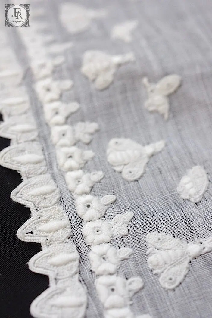 アンティークハンカチ　mouchoir antique ミツバチ .FR a l'epoque