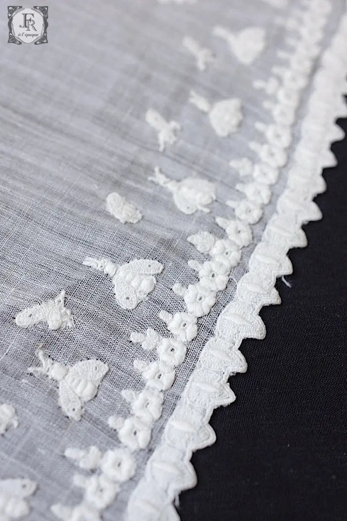 アンティークハンカチ　mouchoir antique ミツバチ .FR a l'epoque