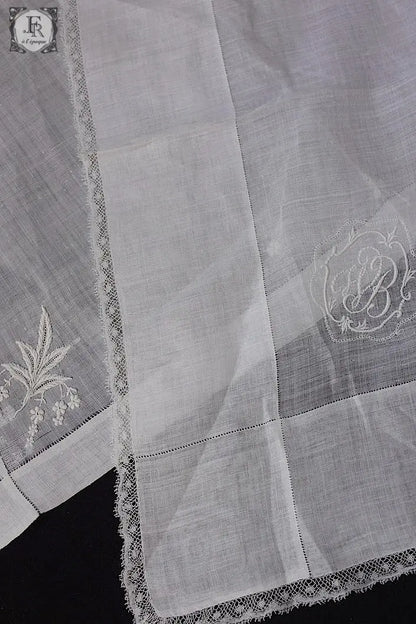 アンティークハンカチ　mouchoir antique  lot　1 .FR a l'epoque