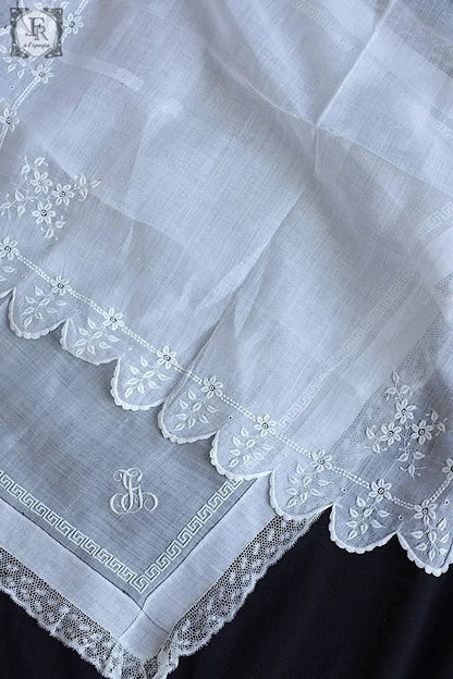 アンティークハンカチ　mouchoir antique  lot　2 .FR a l'epoque