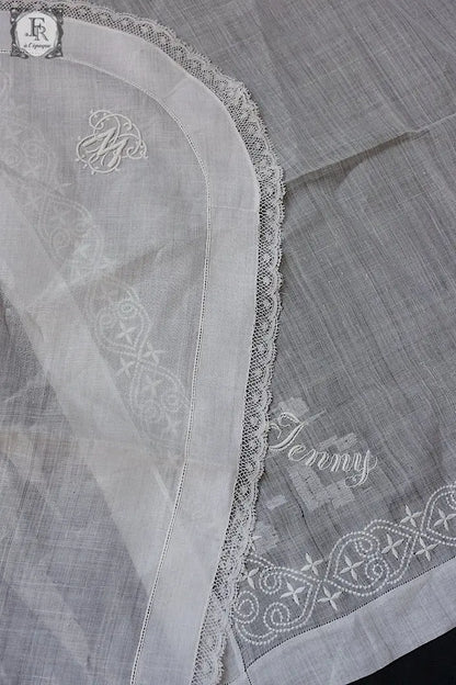 アンティークハンカチ　mouchoir antique  lot　2 .FR a l'epoque