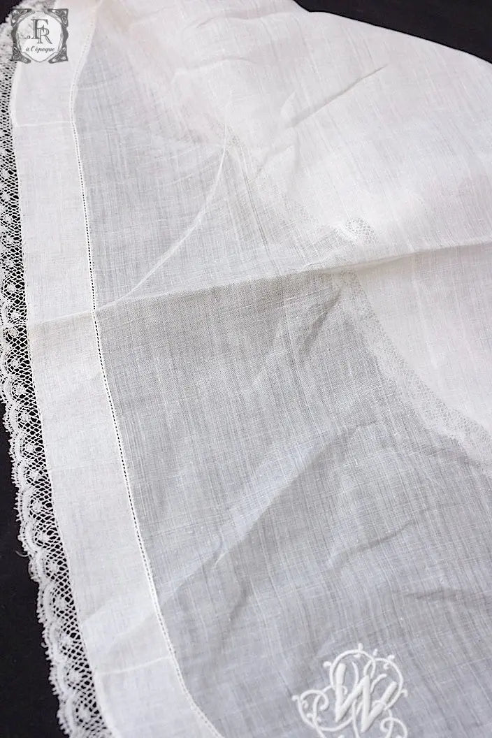 アンティークハンカチ　mouchoir antique  lot　2 .FR a l'epoque