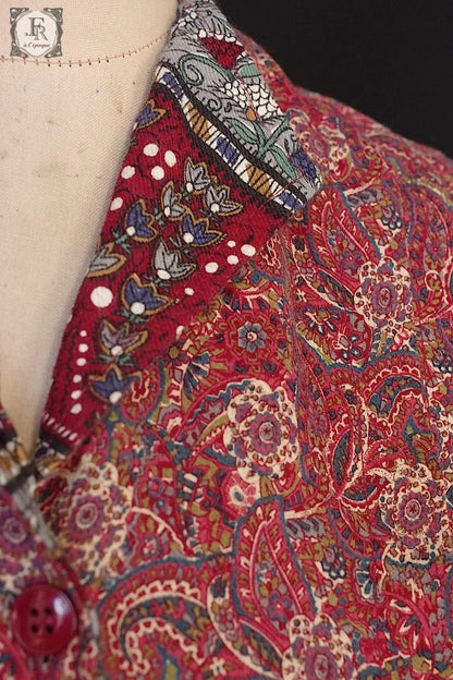 ヴィンテージワンんピース　robe vintage ペイズリー柄 .FR a l'epoque