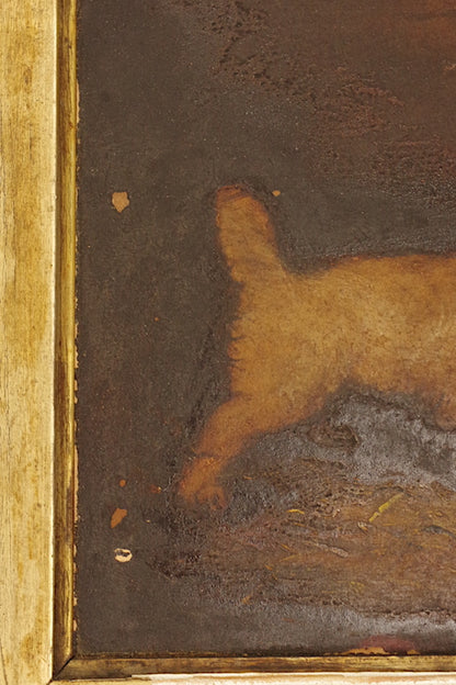 tableau anrique アンティーク絵画　子犬 .FR A Ll'EPOQUE