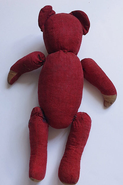 peluche antique アンティーク　くま nounours　赤 .FR a l'epoque