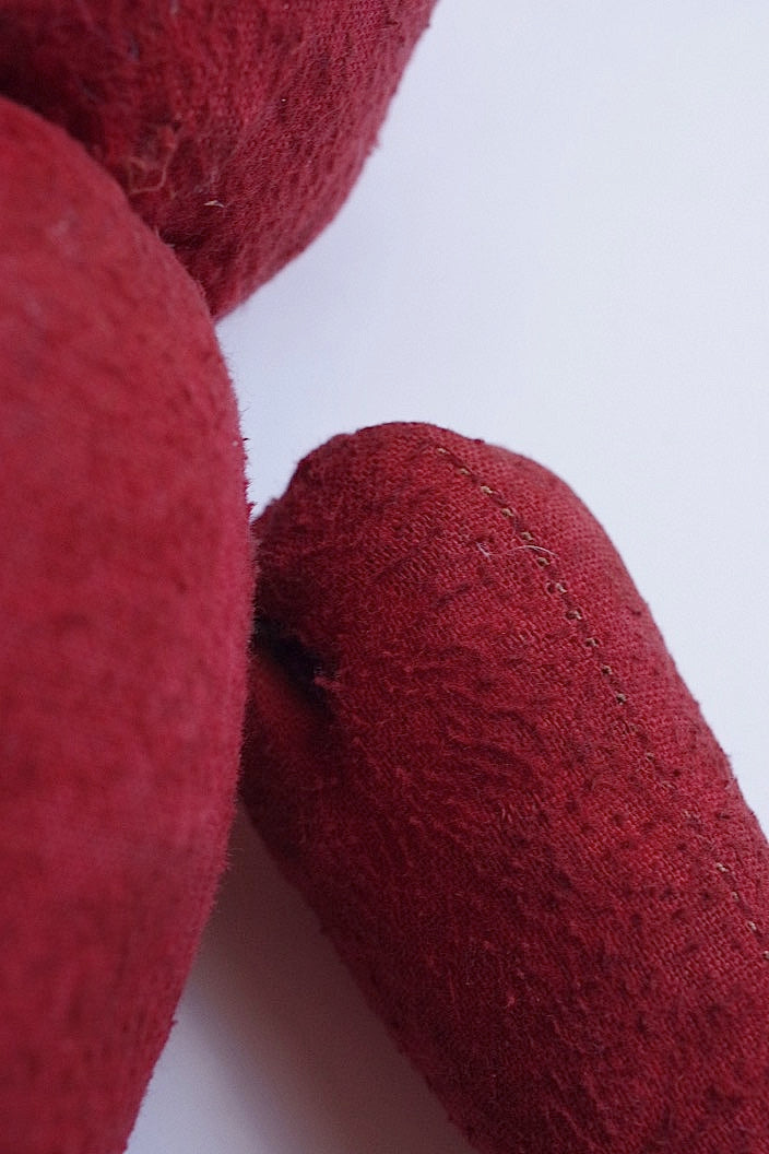 peluche antique アンティーク　くま nounours　赤 .FR a l'epoque