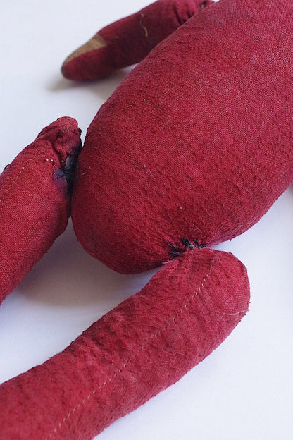 peluche antique アンティーク　くま nounours　赤 .FR a l'epoque