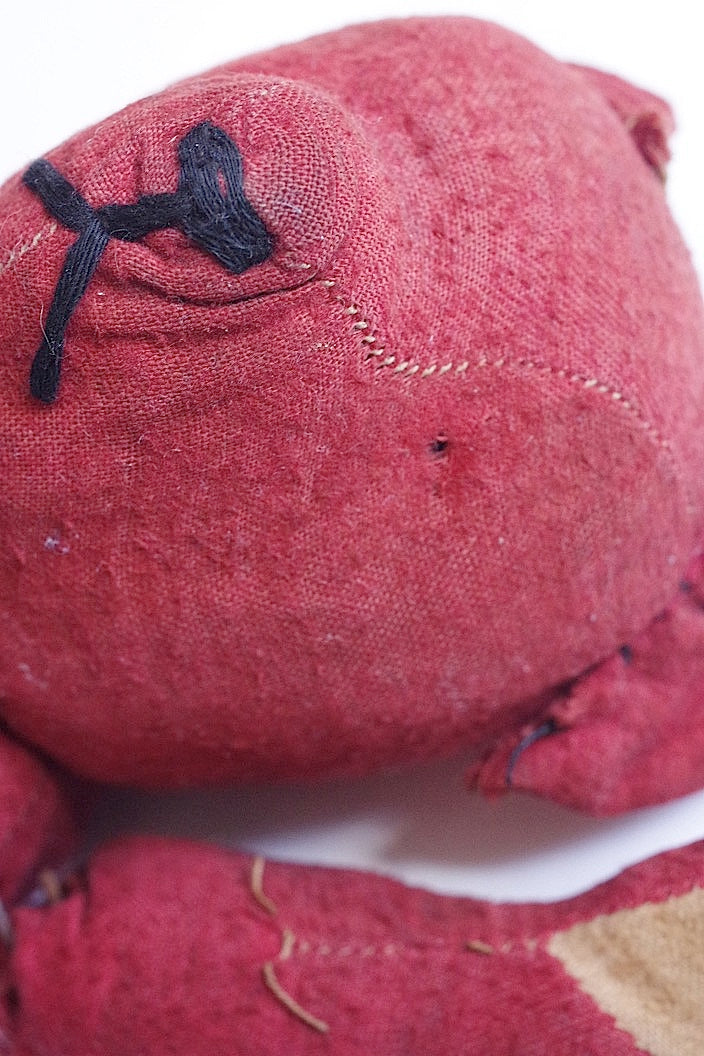 peluche antique アンティーク　くま nounours　赤 .FR a l'epoque