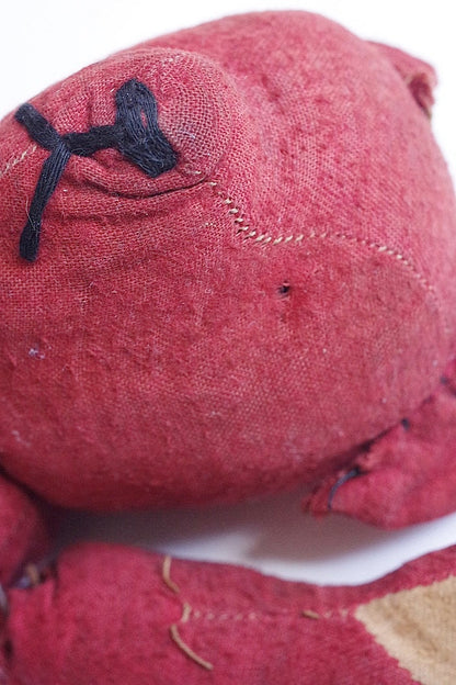 peluche antique アンティーク　くま nounours　赤 .FR a l'epoque