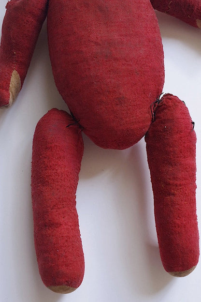 peluche antique アンティーク　くま nounours　赤 .FR a l'epoque