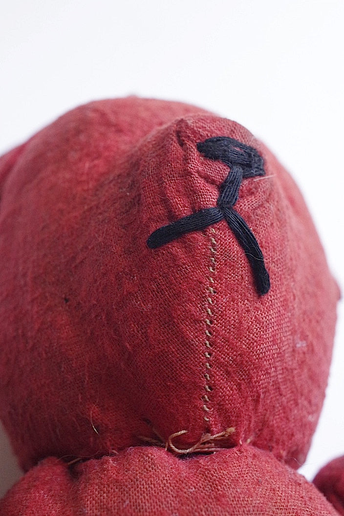 peluche antique アンティーク　くま nounours　赤 .FR a l'epoque