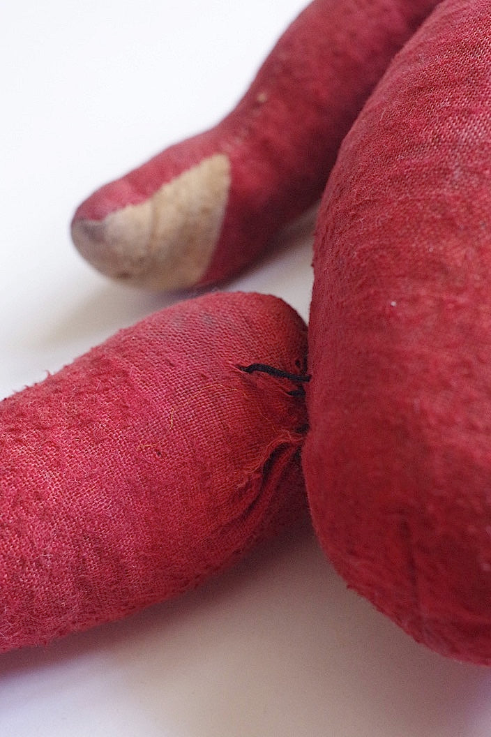 peluche antique アンティーク　くま nounours　赤 .FR a l'epoque
