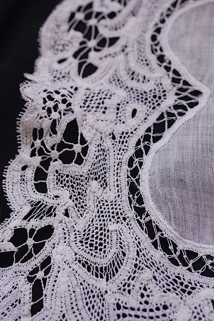dentelle ancienne antique antique lace handkerchief 2 pieces 