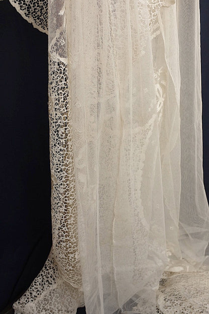 dentelle antique アンティークレース　チュール生地　492cm .FR a l'epoque