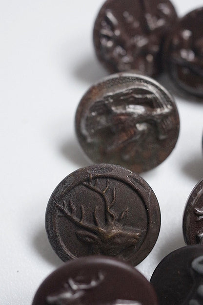 bouttons vintage  ヴィンテージ　ハンターボタンlot3 .FR a l'epoque