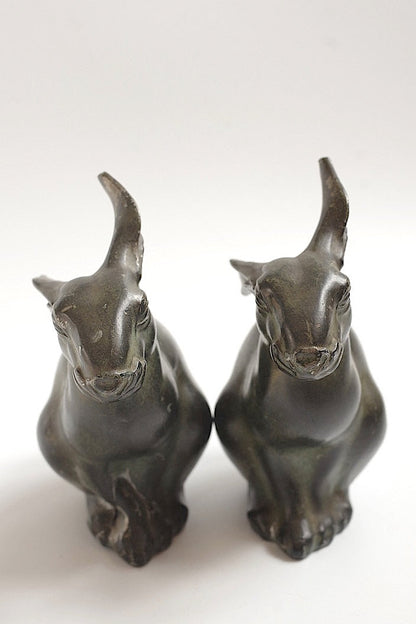 sculpture antique アンティークうさぎ　ペア .FR a l'epoque