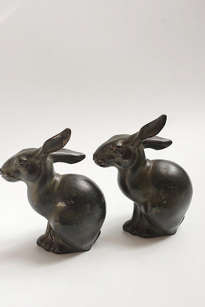 sculpture antique アンティークうさぎ　ペア .FR a l'epoque