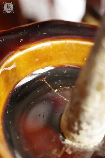 plque-cierges アンティーク雑貨　大ろうそくたて　焼き物 .FR A Ll'EPOQUE