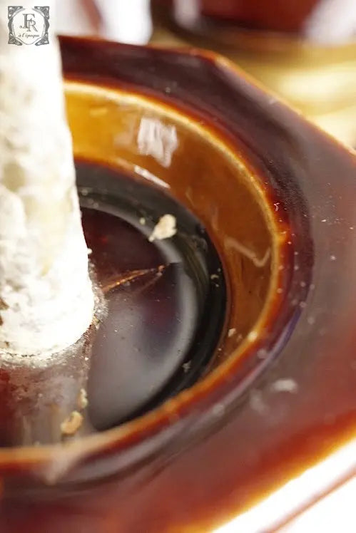 plque-cierges アンティーク雑貨　大ろうそくたて　焼き物 .FR A Ll'EPOQUE