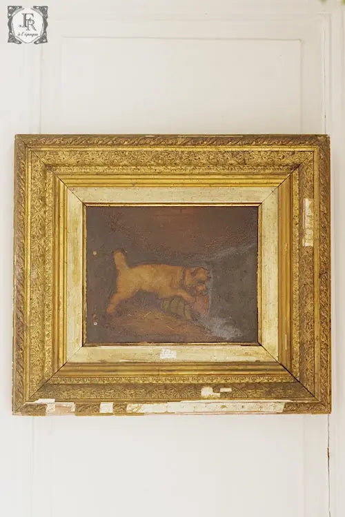 tableau anrique アンティーク絵画　子犬 .FR A Ll'EPOQUE