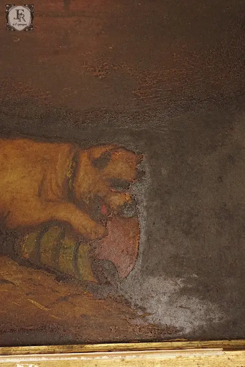 tableau anrique アンティーク絵画　子犬 .FR A Ll'EPOQUE